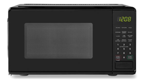 Mainstays - Horno de microondas compacto, color negro