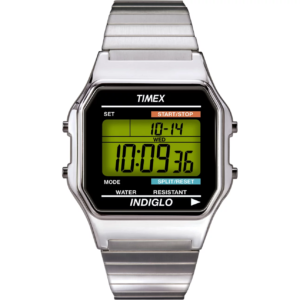 Timex - Reloj digital clásico para hombre, tono plateado