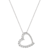 Believe by Brilliance - Collar con colgante de corazón abierto de circonita cúbica chapada en plata fina - Imagen 2