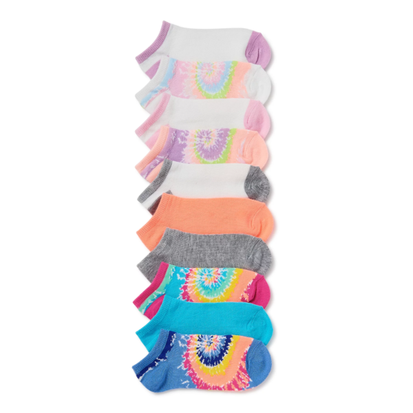 Paquete de 10 calcetines invisibles para niñas de Wonder Nation