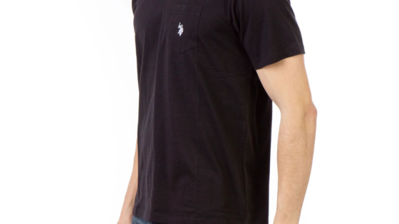 Asociación de polo de EE. UU. Camiseta con cuello redondo y bolsillo para hombre