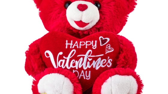 Manera de Celebrar! Día de San Valentín con cariñoso oso de peluche rojo