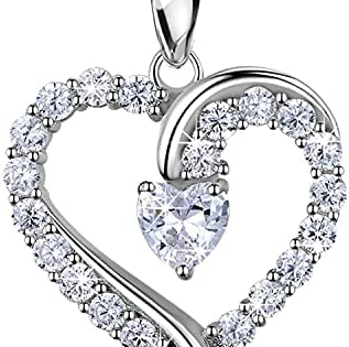 Billie Bijoux Collares de plata con dije de corazón de amor