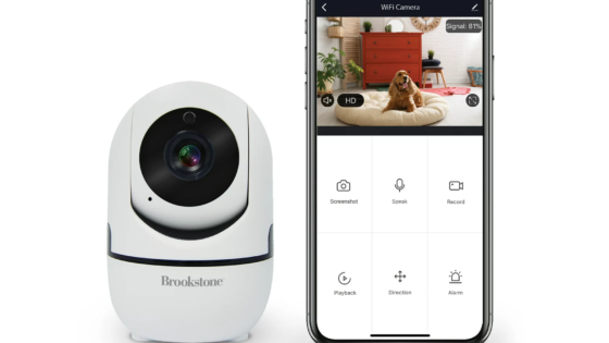 Cámara de seguridad Brookstone WIFI para interiores con controles de giro e inclinación