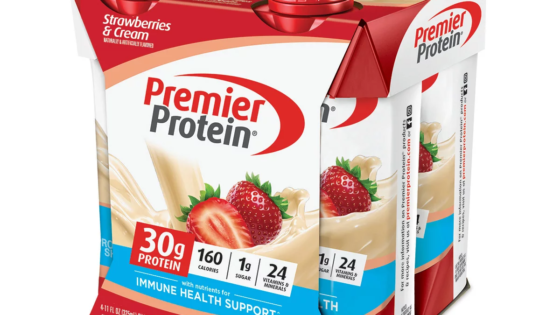 Batido de proteína Premier, fresas y crema, proteína de 30 g,