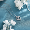 Billie Bijoux Collares de plata con dije de corazón de amor - Imagen 2