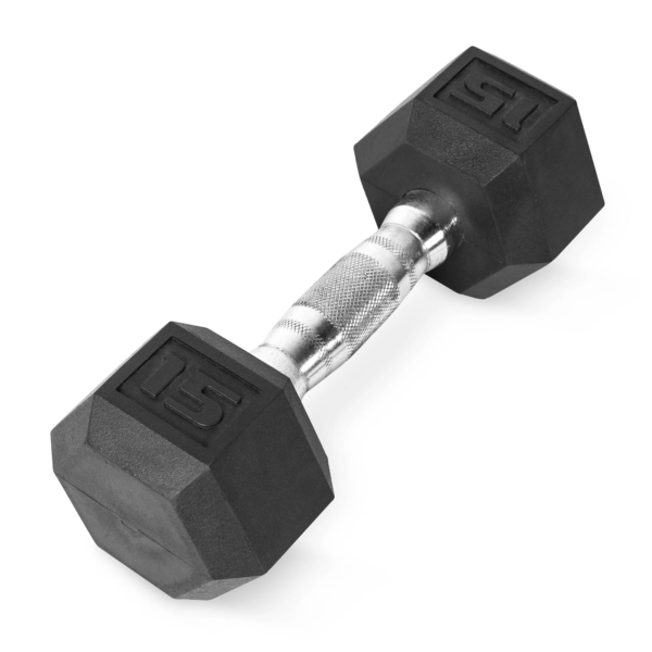 CAP Barbell, mancuerna hexagonal de goma de 15 lb, individual